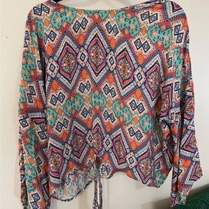 Tolani Multicolor Geometric Print Women's Top